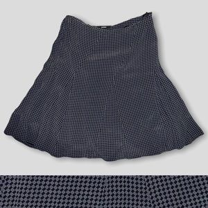 ALFANI Black and Gray Diamond Asymmetrical Panel Twill Skirt
